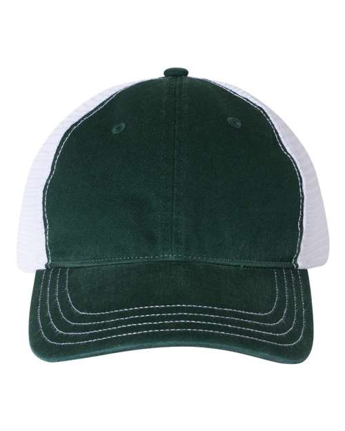 Richardson 111 Garment-Washed Trucker Cap #color_Dark Green/ White