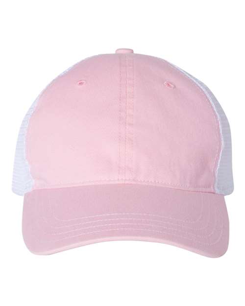 Richardson 111 Garment-Washed Trucker Cap #color_Pink/ White