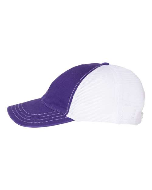 Richardson 111 Garment-Washed Trucker Cap #color_Purple/ White