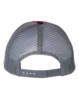 Richardson 111 Garment-Washed Trucker Cap #color_Red/ Charcoal/ Black