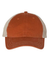 Richardson 111 Garment-Washed Trucker Cap #color_Texas Orange/ Khaki
