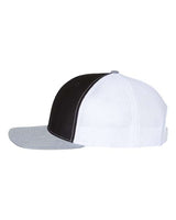 Richardson 112 Snapback Trucker Cap #color_Black/ White/ Heather Grey