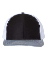 Richardson 112 Snapback Trucker Cap #color_Black/ White/ Heather Grey