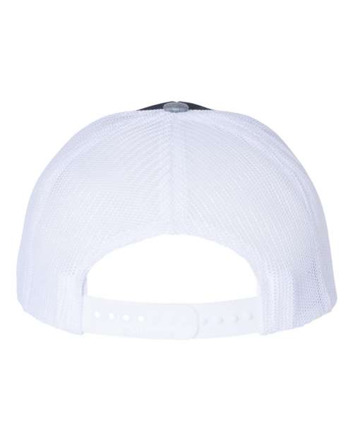 Richardson 112 Snapback Trucker Cap #color_Navy/ White/ Heather Grey