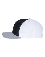 Richardson 112 Snapback Trucker Cap #color_Navy/ White/ Heather Grey