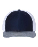 Richardson 112 Snapback Trucker Cap #color_Navy/ White/ Heather Grey