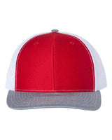 Richardson 112 Snapback Trucker Cap #color_Red/ White/ Heather Grey