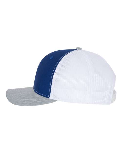 Richardson 112 Snapback Trucker Cap #color_Royal/ White/ Heather Grey