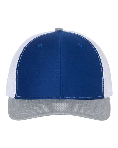 Richardson 112 Snapback Trucker Cap #color_Royal/ White/ Heather Grey