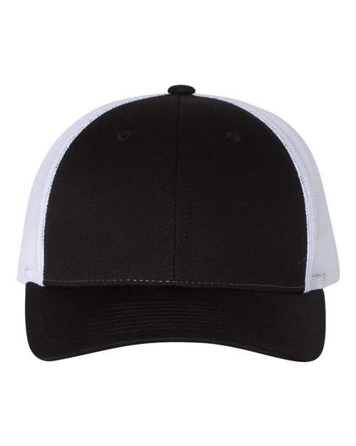 Richardson 115 Low Pro Trucker Cap #color_Black/ White