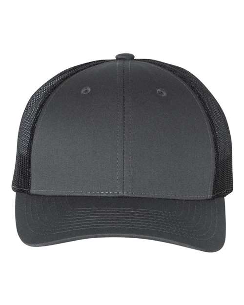 Richardson 115 Low Pro Trucker Cap #color_Charcoal/ Black