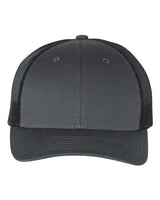 Richardson 115 Low Pro Trucker Cap #color_Charcoal/ Black