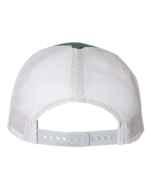 Richardson 115 Low Pro Trucker Cap #color_Heather Dark Green/ Silver