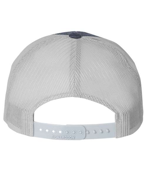 Richardson 115 Low Pro Trucker Cap #color_Heather Navy/ Light Grey