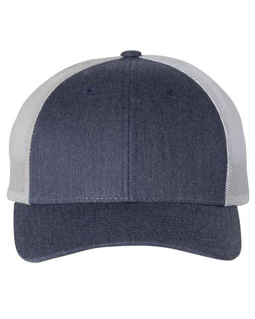Richardson 115 Low Pro Trucker Cap #color_Heather Navy/ Light Grey