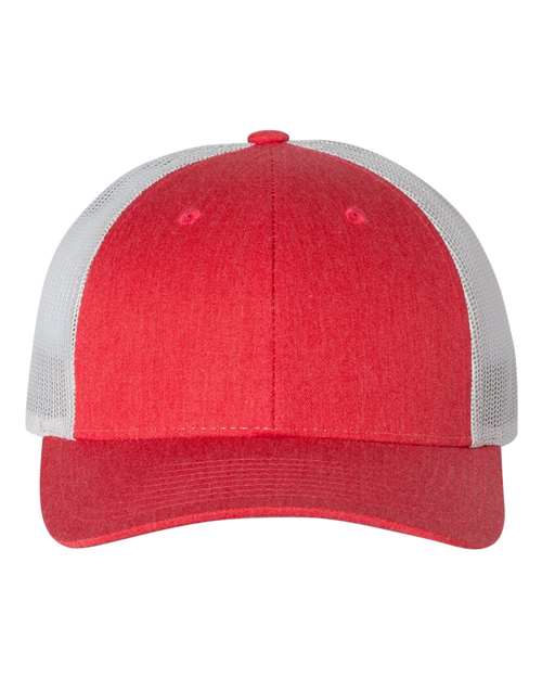 Richardson 115 Low Pro Trucker Cap #color_Heather Red/ Light Grey