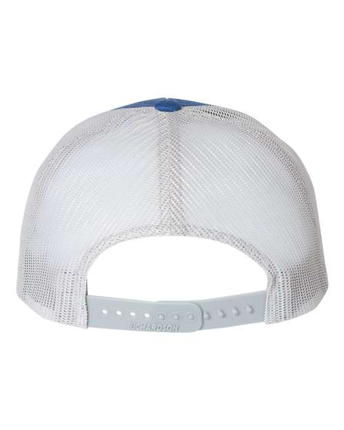 Richardson 115 Low Pro Trucker Cap #color_Heather Royal/ Light Grey