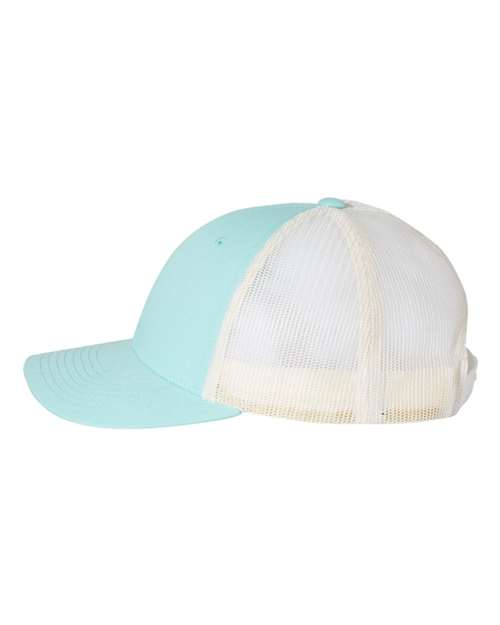 Richardson 115 Low Pro Trucker Cap #color_Aruba Blue/ Birch