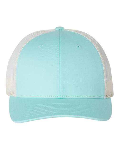 Richardson 115 Low Pro Trucker Cap #color_Aruba Blue/ Birch
