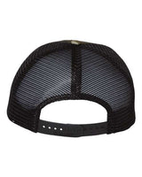 Richardson 111P Garment Washed Printed Trucker Cap #color_Mossy Oak Bottomland/ Black