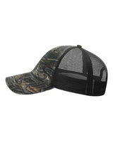 Richardson 111P Garment Washed Printed Trucker Cap #color_Mossy Oak Country DNA/ Black