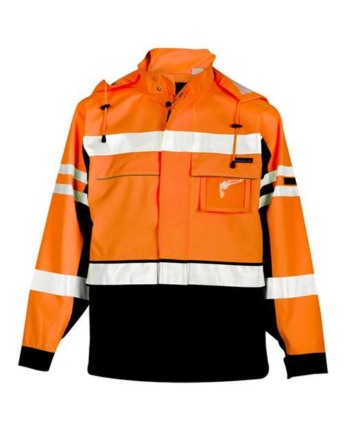 Kishigo JS135-136 Premium Black Series 2-In-1 Jacket #color_Orange