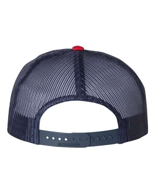 Richardson 113 Foamie Trucker Cap #color_White/ Navy/ Red