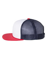 Richardson 113 Foamie Trucker Cap #color_White/ Navy/ Red