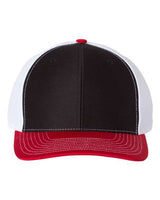 Richardson 312 Twill Back Trucker Cap #color_Black/ White/ Red