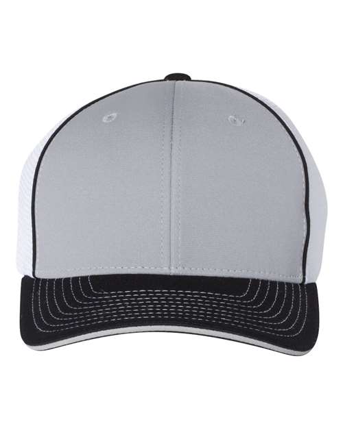 Richardson 172 Pulse Sportmesh R-Flex Cap #color_Grey/ White/ Black Tri