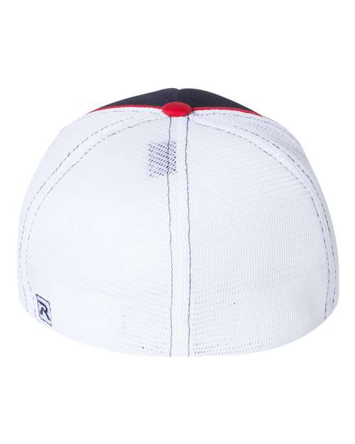 Richardson 172 Pulse Sportmesh R-Flex Cap #color_Navy/ White/ Red Tri