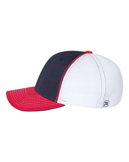 Richardson 172 Pulse Sportmesh R-Flex Cap #color_Navy/ White/ Red Tri