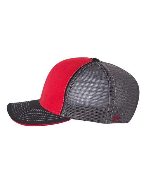 Richardson 172 Pulse Sportmesh R-Flex Cap #color_Red/ Charcoal/ Black Tri