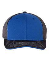 Richardson 172 Pulse Sportmesh R-Flex Cap #color_Royal/ Charcoal/ Black Tri