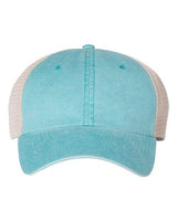 Valucap SP510 Pigment-Dyed Trucker Cap #color_Aqua/ Stone