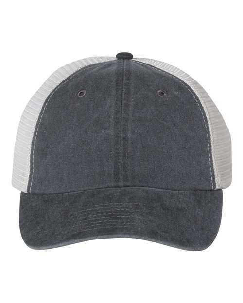 Valucap SP510 Pigment-Dyed Trucker Cap #color_Black/ Stone