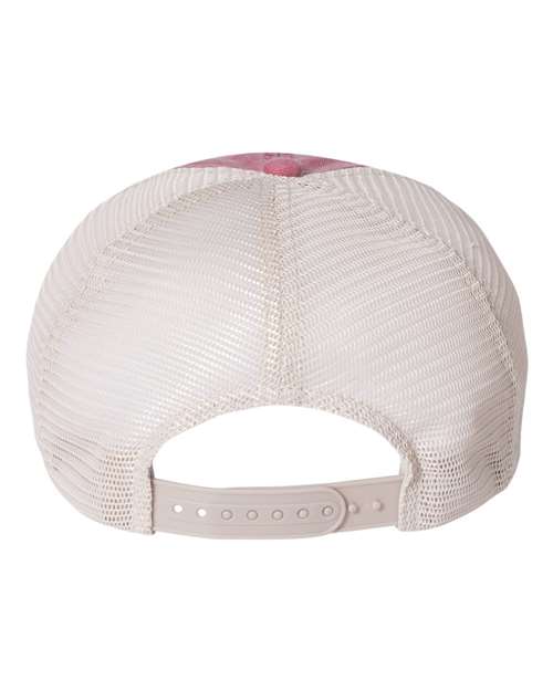 Valucap SP510 Pigment-Dyed Trucker Cap #color_Cardinal/ Stone