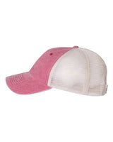 Valucap SP510 Pigment-Dyed Trucker Cap #color_Cardinal/ Stone