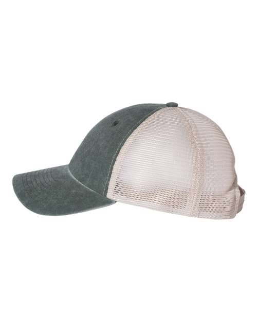 Valucap SP510 Pigment-Dyed Trucker Cap #color_Forest/ Stone