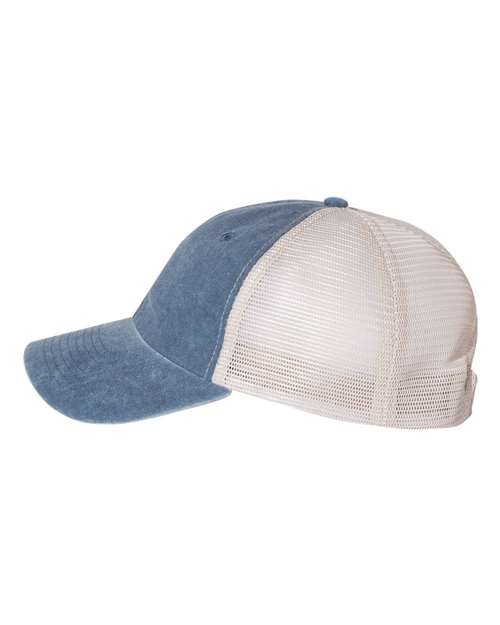 Valucap SP510 Pigment-Dyed Trucker Cap #color_Navy/ Stone