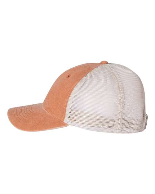 Valucap SP510 Pigment-Dyed Trucker Cap #color_Texas Orange/ Stone