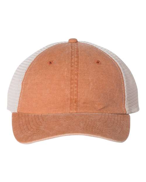 Valucap SP510 Pigment-Dyed Trucker Cap #color_Texas Orange/ Stone