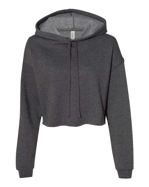 Bella + Canvas B7502 Ladies' Cropped Fleece Hoodie #color_DARK GRY HEATHER