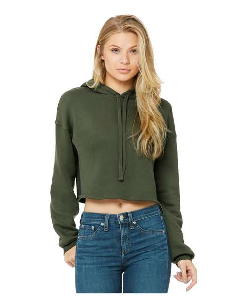 Bella + Canvas B7502 Ladies' Cropped Fleece Hoodie #color_MILITARY GREEN
