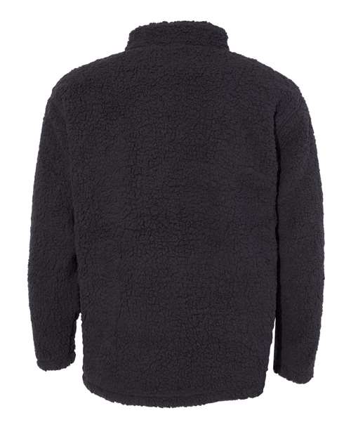 J America JA8454 Adult Epic Sherpa Quarter-Zip #color_BLACK