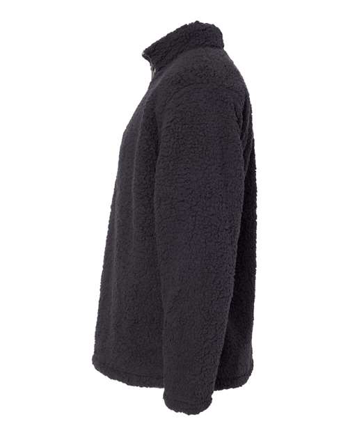 J America JA8454 Adult Epic Sherpa Quarter-Zip #color_BLACK