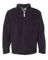 J America JA8454 Adult Epic Sherpa Quarter-Zip #color_BLACK
