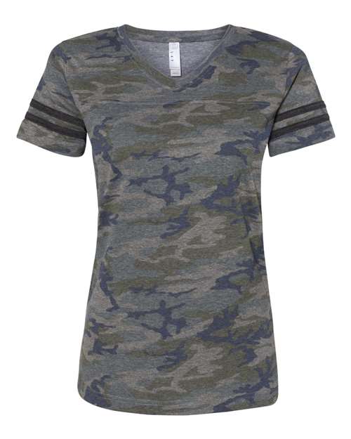 LAT 3537 Ladies' Football T-Shirt #color_VN CAMO/ VN SMK