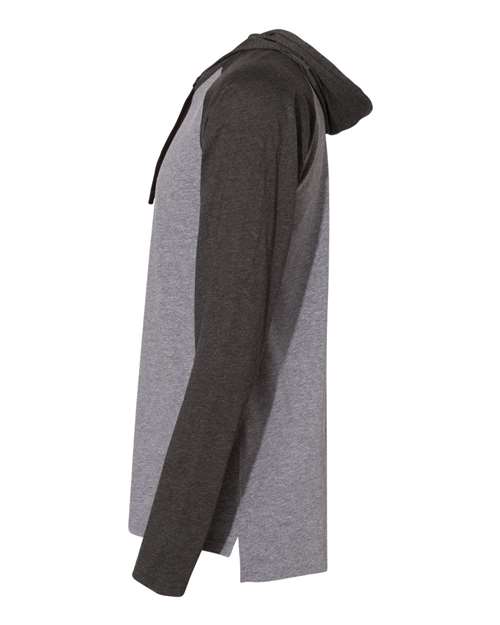 LAT 6917 Men's Hooded Raglan Long Sleeve Fine Jersey T-Shirt #color_GRN HT/ V SMK/BK