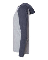 LAT 6917 Men's Hooded Raglan Long Sleeve Fine Jersey T-Shirt #color_VN HTH/ VN NV/ W